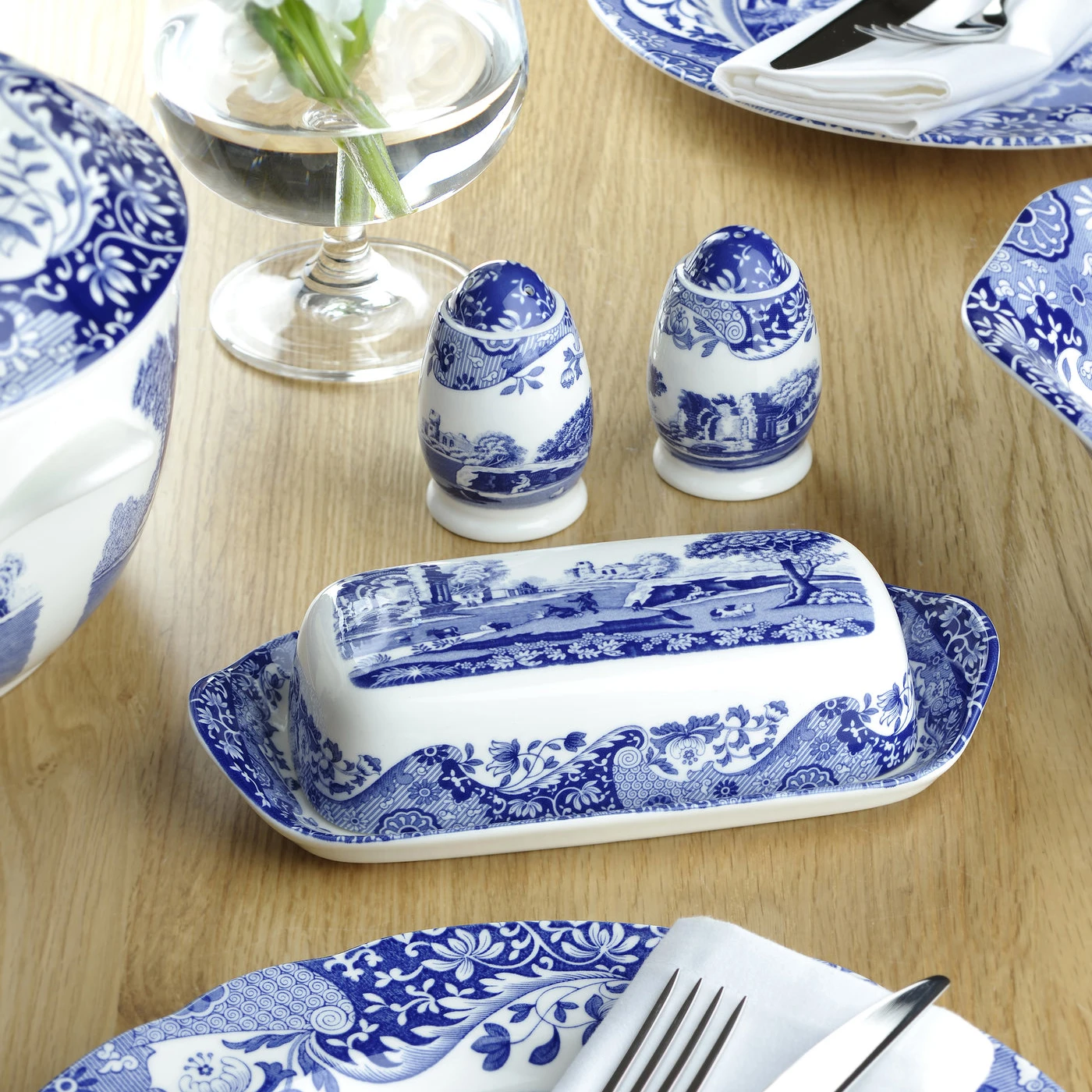 Spode Blue Italian Botervloot 2 Spode Blue Italian Botervloot - Afbeelding 2