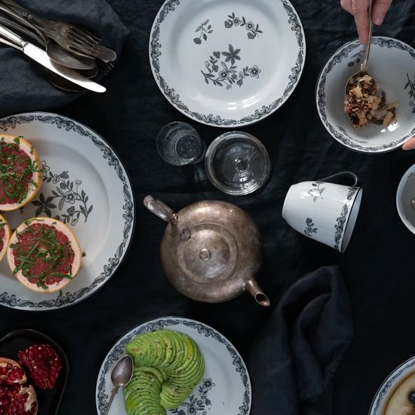 Rörstrand Ostindia Svart Bord 2 Rörstrand Ostindia Svart Bord - Afbeelding 2