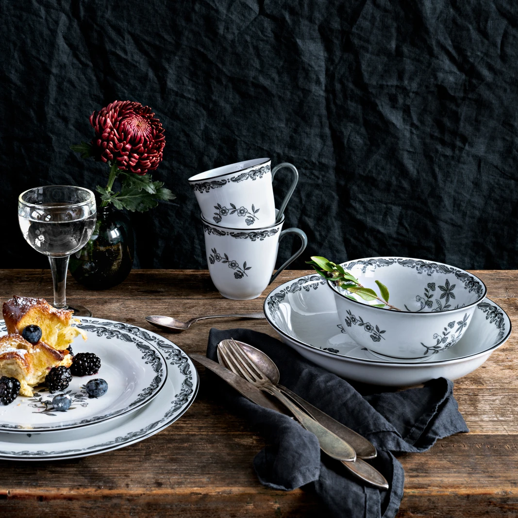 Rörstrand Ostindia Svart Diep Bord 7 Rörstrand Ostindia Svart Diep Bord - Afbeelding 7