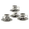 Spode Black Italian Espressokop Met Schotel 4-pack
