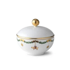 Royal Copenhagen Star Fluted Christmas Suikerpot Met Deksel
