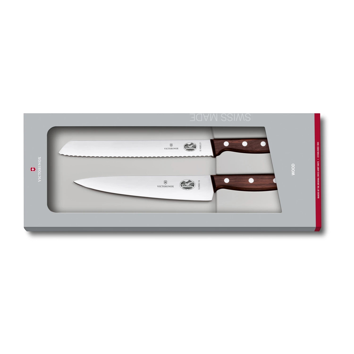 Victorinox Wood Messenset Broodmes & Koksmes 1 Victorinox Wood Messenset Broodmes & Koksmes