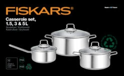 Fiskars Braad- & Steelpannenset Met Glazen Deksels 3-delig -Copenhaging Winkel 509785 01 90 ProductImageCollection 9983fb2a93