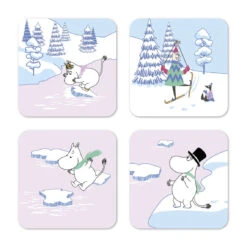 Moomin Glasonderzetter Winter 2022 9x9 Cm 4-pack