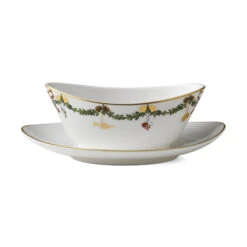 Royal Copenhagen Star Fluted Christmas Sauskom Met Schotel