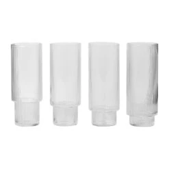 Ferm LIVING Ripple Long Drink Glas 4-pack