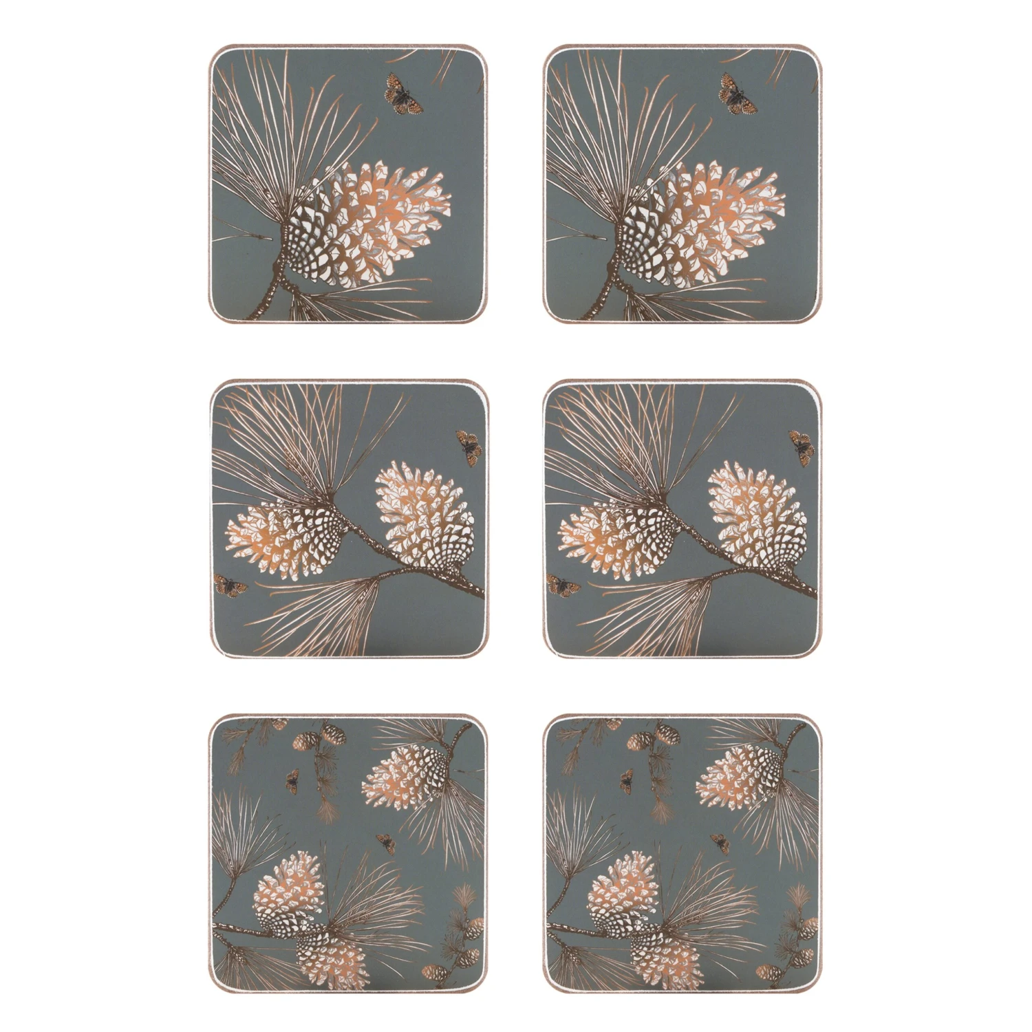 Pine Cone Onderzetter (glazen) 6-pack 1 Pine Cone Onderzetter (glazen) 6-pack